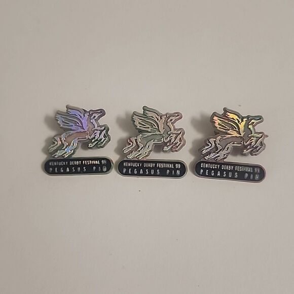 1999 Vintage Kentucky Derby Festival Pegasus Pin Plastic Lot of 3 Mens Womens - Picture 1 of 2